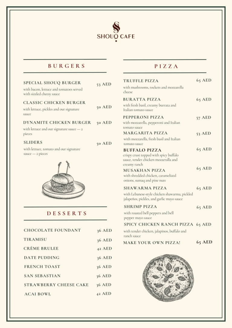 Shouq Cafe food menu page3